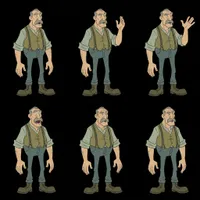 Character sheet of a cartoon man