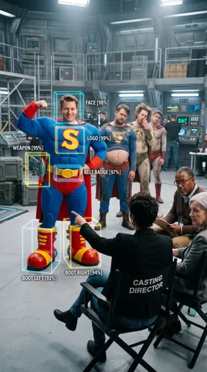 Superhero casting call with panel