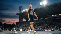 Confused Cal athlete on track field
