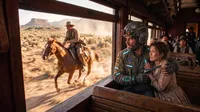 Sci-fi western train chase action