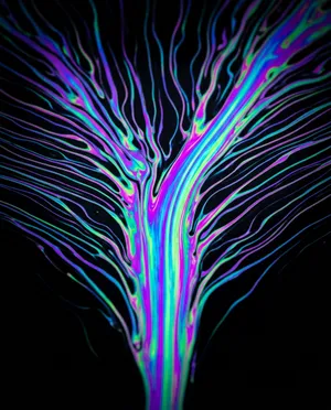 Neon liquid flowing dendrite pattern