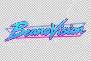 Synthwave aesthetic BeanoVision graphic logo