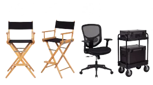 Professional studio furniture and gear collection (cutout)