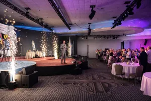 Corporate presentation with sparkling stage effects