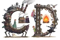 Howl's Moving Castle character collage