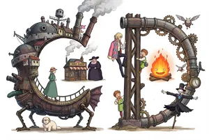 Howl's Moving Castle character collage