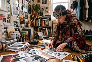 Artist creator in regal robes
