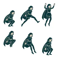 Superhero character movement study collection