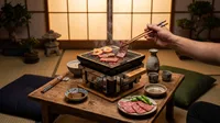Japanese yakiniku grilling at home