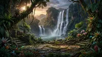 Create a cgi realistic jungle for a fighting game…