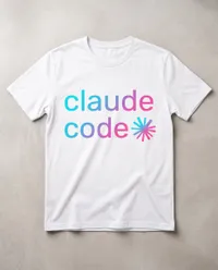 Claude Code branded white t-shirt mockup