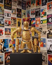 Golden suit of armor gallery display