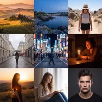 Create 9 images in 3 x 3 layout without line…