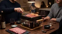 Intimate wagyu beef grilling dinner