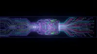 Neon digital circuit processor landscape