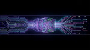 Neon digital circuit processor landscape