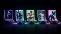 Cinematic neon fashion display installation