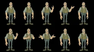 Animated character expressions character sheet