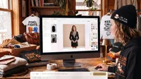 Creative workspace with digital fashion designer