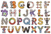 Cuphead styled alphabet letters collection