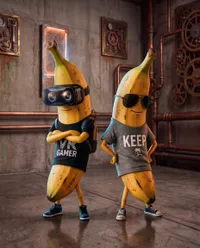Cool banana gamers in industrial setting