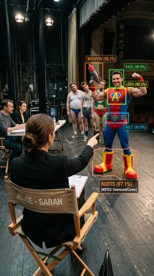 Superhero casting call with panel judges