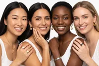 Diverse women portrait with gold jewelry
