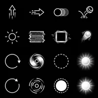 White motion and interface icon set