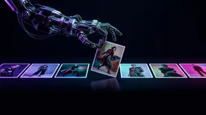 Cybernetic robotic arm curation of fashion photography