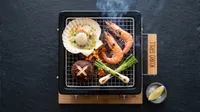 Kuro Grill tabletop barbecue feast overhead