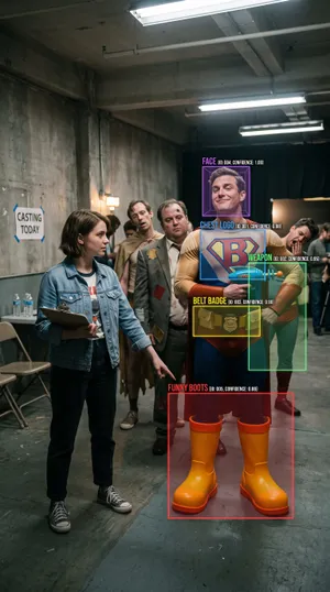 Super hero auditions in industrial studio