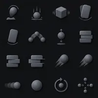 Collection of matte grey UI icons