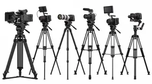 Six professional video camera rigging setups