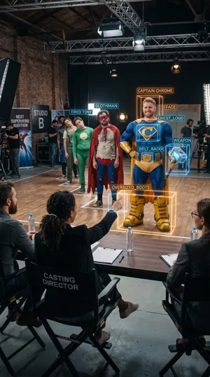 Super hero auditions in studio