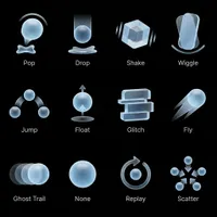Animated motion effect interface icons