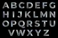 Reflective 3D geometric alphabet typography set