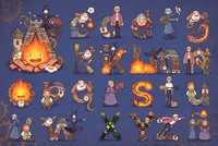 Howl's Moving Castle stylized alphabet illustration