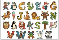 Alphabet animal and object illustrated chart
