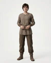 Create a fantasy character with simple clothes…
