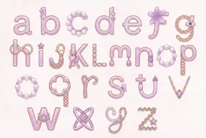 Pastel aesthetic alphabet charm set
