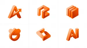A 2x3 grid of six abstract conceptual product…