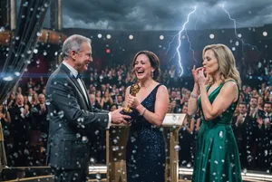 Dramatic cinematic Oscar award presentation