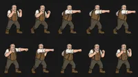 Boxing animation character sprite sheet