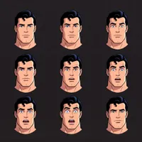 Superman facial expressions grid illustration