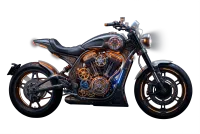 A futuristic motorcycle with clock engine… (cutout)