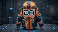 Futuristic DA Circuit Orange armor jacket