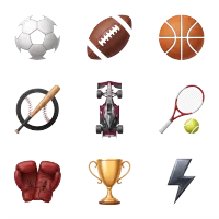 Collection of realistic sports icons set (cutout)
