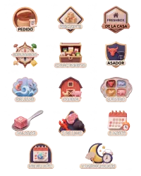 Collection of branded loyalty 3D badges (cutout)
