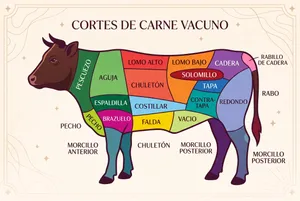 Butcher beef cut anatomical diagram