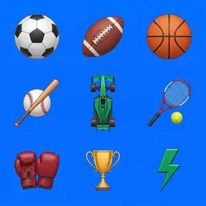 Collection of various sports equipment icons
